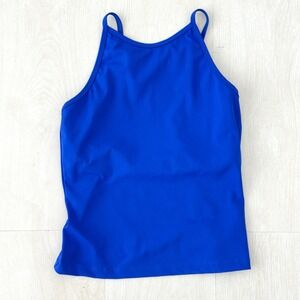 Five Dancewear Royal Blue High Neck Open Back Dance Tank Top Size Medium